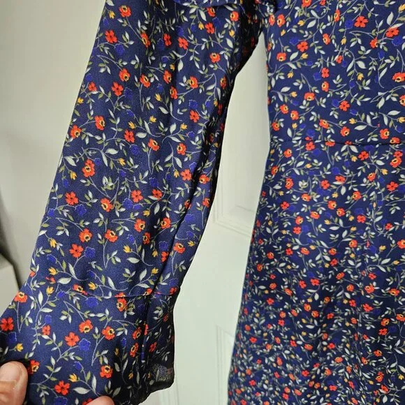 JACK by BB DAKOTA Blue Floral Mini Dress Long sleeves  Size S - Picture 8 of 16
